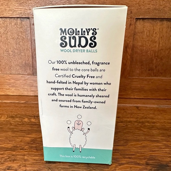 Molly's Suds 100% New Zealand Wool Dryer Balls - Box of 3 - Picture 7 of 7